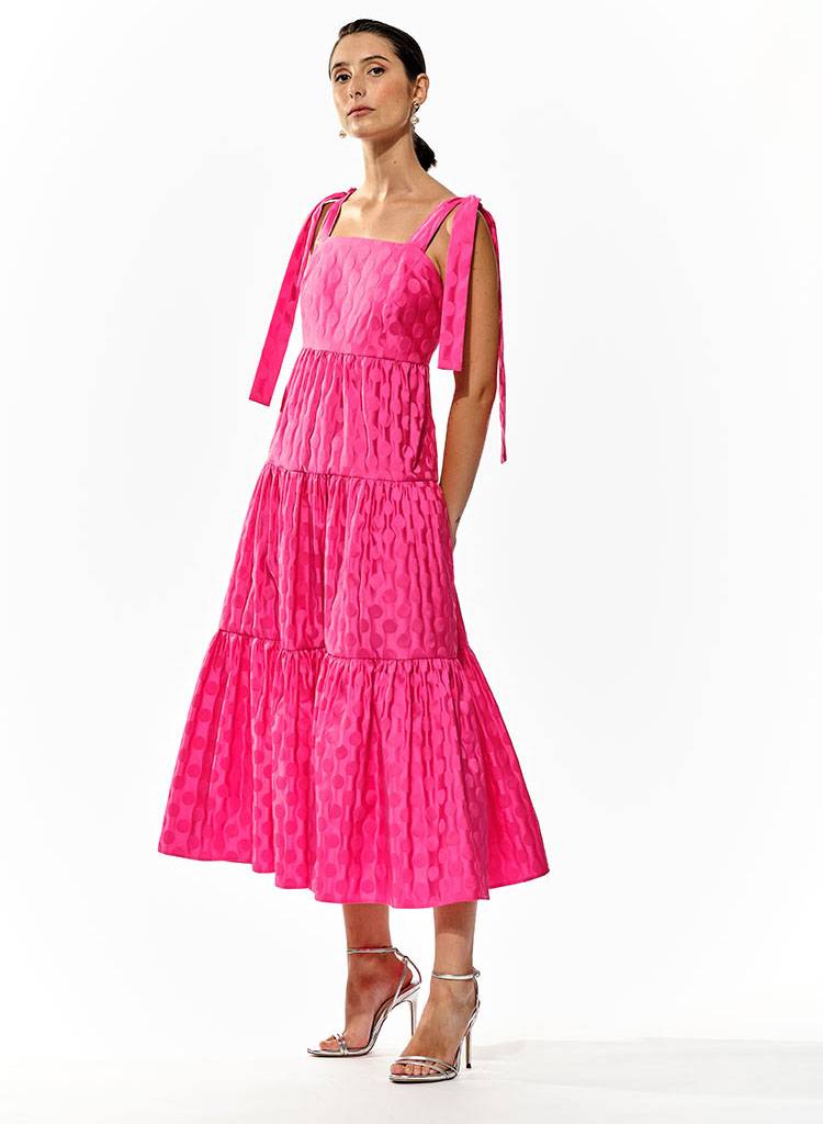Moskada Vestido Fucsia Lunares
